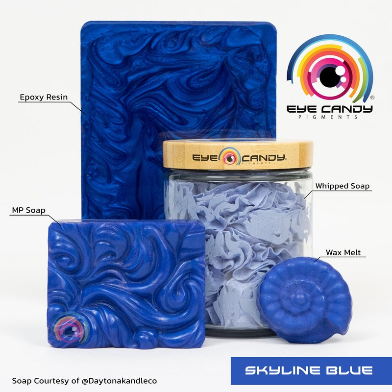 Eye Candy Pigments Premium Blue Mica Powder - Skyline Blue (25gr) - for Epoxy, Resin, Soap, Paint, Woodworking, Acrylic Pouring, Bath Bombs, Fishing Lures - DIY Arts and Crafts Additive - Image 2